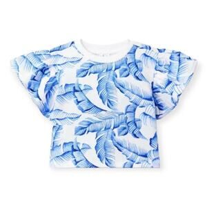🆕 Janie and Jack NWT Flutter Sleeve French Terry Cropped Top. Size 3